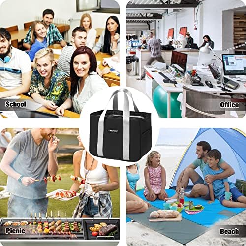 Lunch Bag, Insulated Lunch Bags Cooler Bag Thermal Lunch Tote Bags for Men Women Cool Bag Waterproof Leak-Proof for Outdoor, Beach, Camping, BBQ, Travel