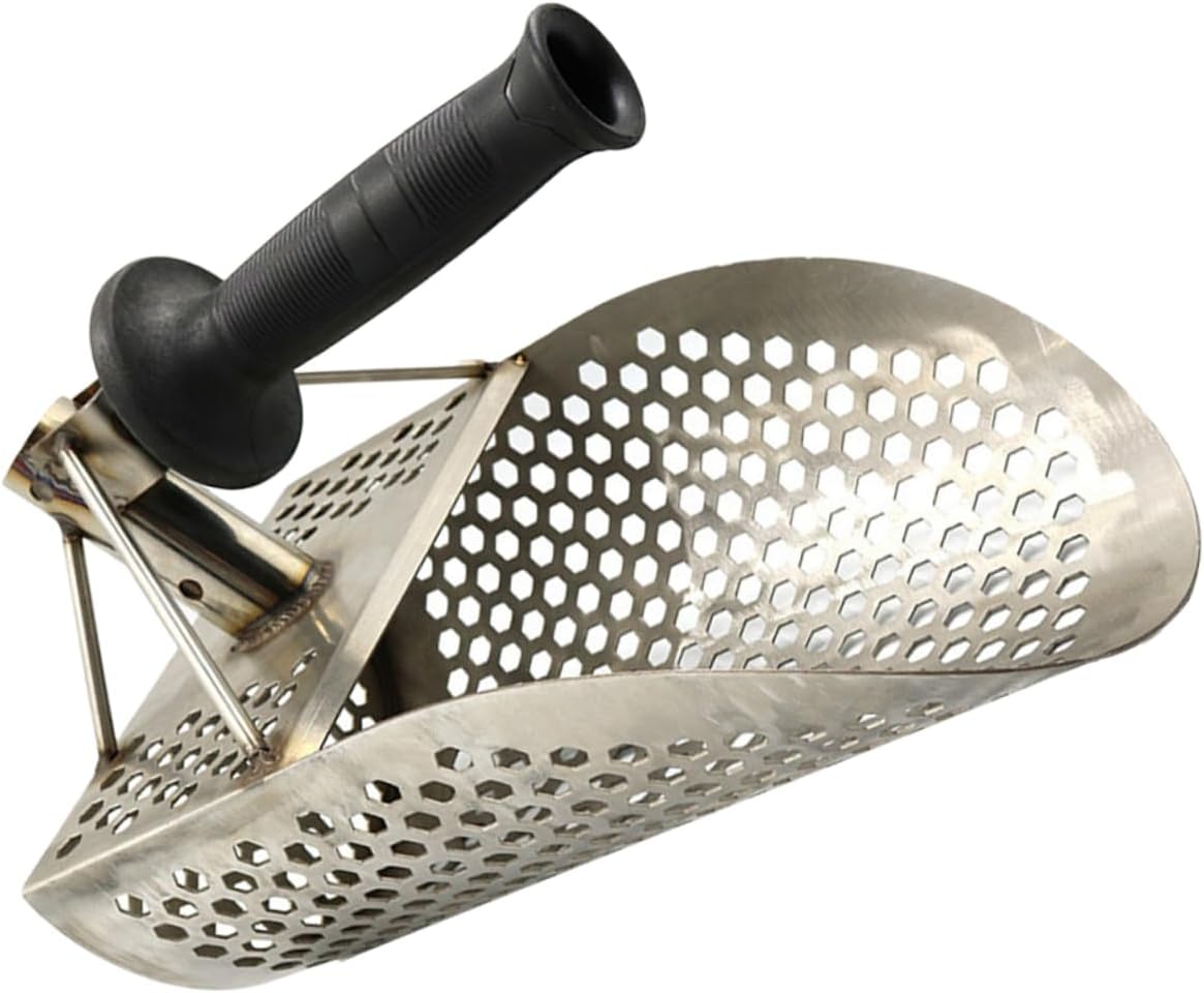 Stainless Steel Sand Scoop for Metal Detecting Sifting Shovel for Beach Treasure Hunting Lightweight Design for Quick Separation of Metal and Sand