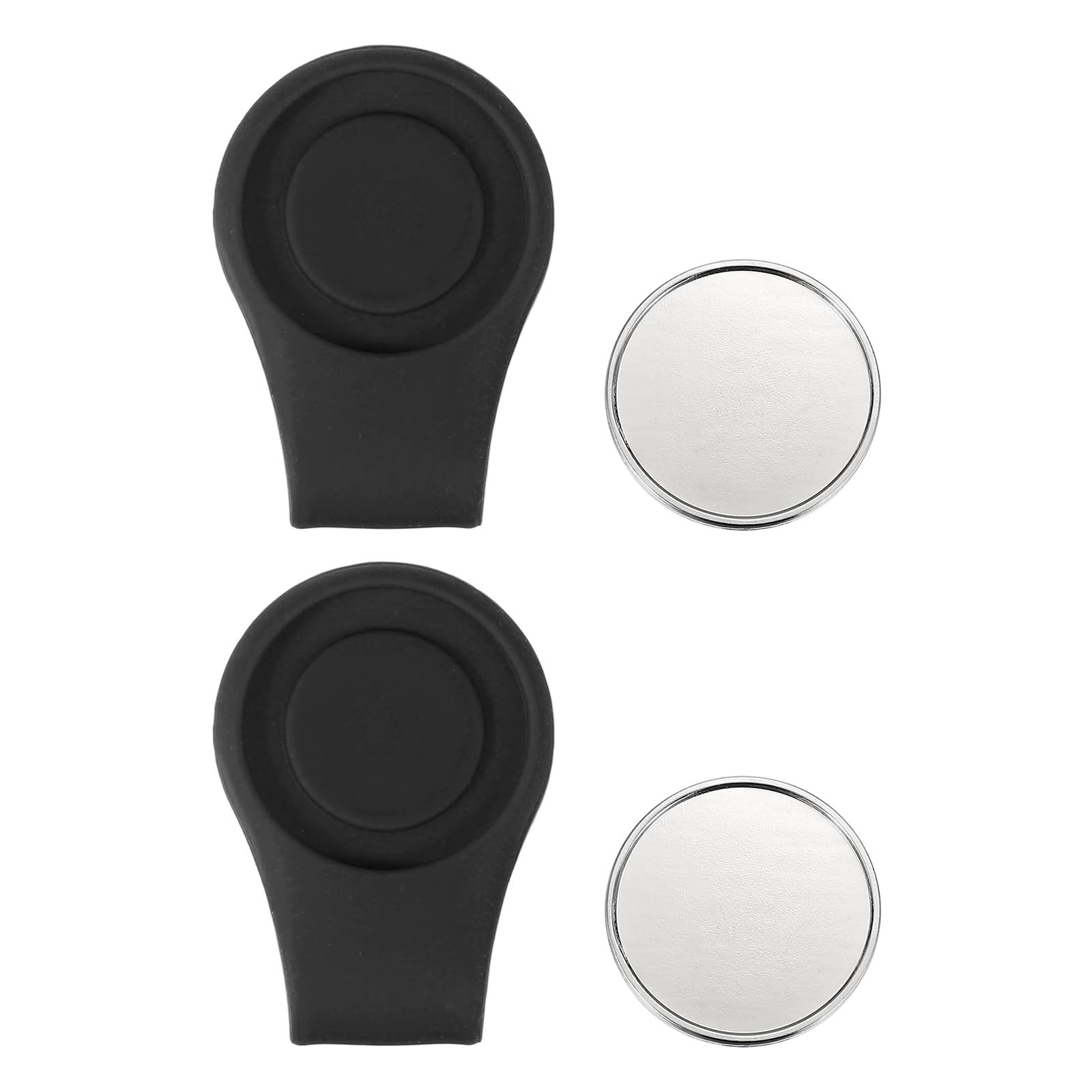 YELARXI Golf Hat Clip, Silicone Golf Cap Clamp Hat Clip with 25mm Grooved Blank Ball Marker Magnetic Closure Great Removable Ball Holder - Fit For(Women Men Golfers Lovers) 2Pcs & Black