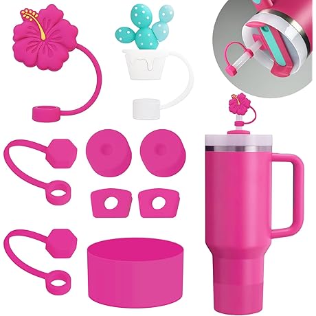 Stanley Cup Accessories Set for Lively Pink Enthusiasts