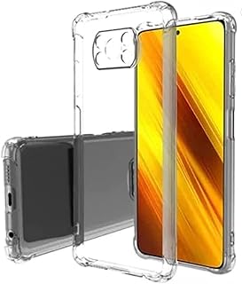 جراب حماية فاخر رفيع للغاية وشفاف كريستالي وممتص للصدمات لموبايل شاومي بوكو X3 برو/بوكو X3 NFC، بولي إيثيلين تيرفتالات