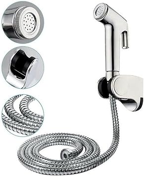 Toilet Bidet Handheld Sprayer Hand Held Bidet Shower With Chrome Finish For Personal Cleaning And Multi-Use Applications