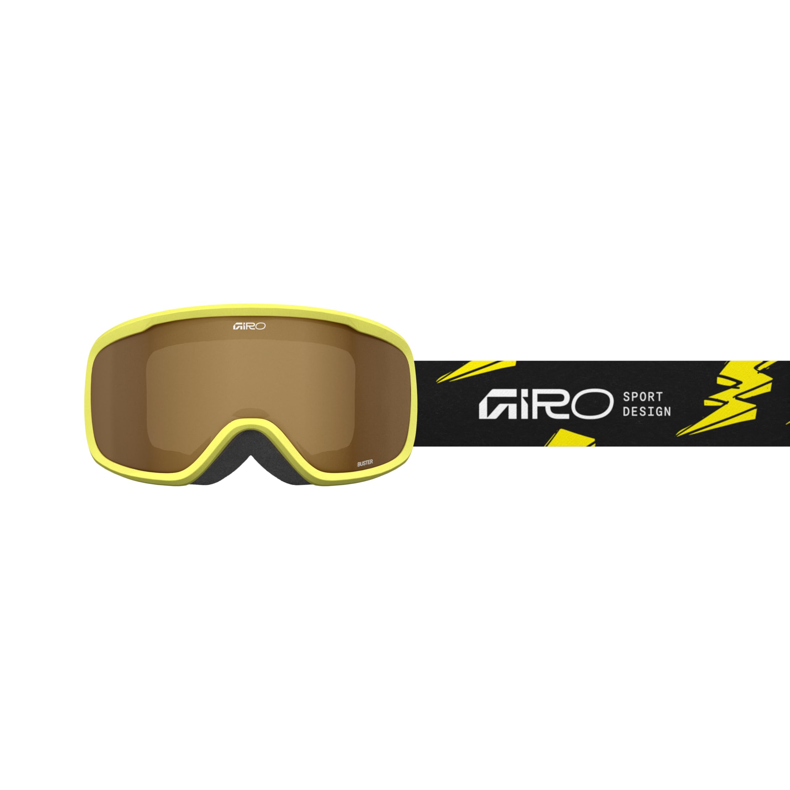 Giro Buster Bolts - AR40 Lunettes Enfant Avec Lentille Cylindrique Injectée, Vision Large Et Claire, Confort Triple-Couche, Protection Vent Et Froid, Couleur : Yellow With Rose Accent, Taille : OS