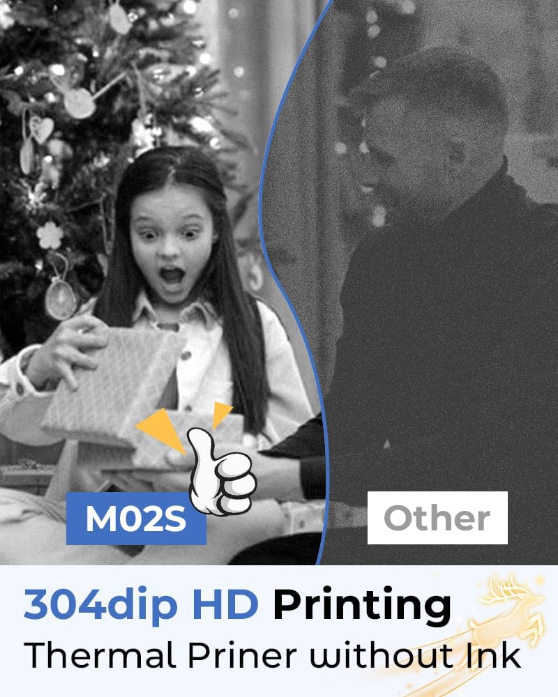 Comparison of Phomemo M02S HD printing versus another printer