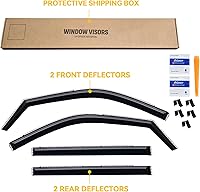 Vista 336 de Visera de ventana para Chevy Silverado 1500/GMC Sierra 1500/Avalanche/Suburban Crew Cab 2007-2013, protectores de lluvia, deflector de ventilación