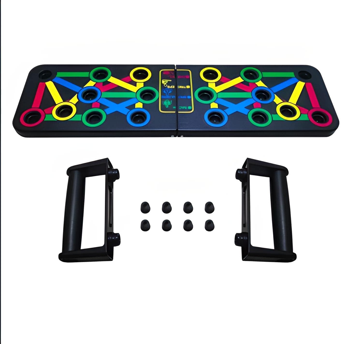 HETARMI ENTERPRISE Foldable Push Up Board - Colour Coded Workout - Body Building Stand - Gym Fitness Exercise for Women - Men (Black, ABS) (Foldable Push up Board (1Pcs)) 3