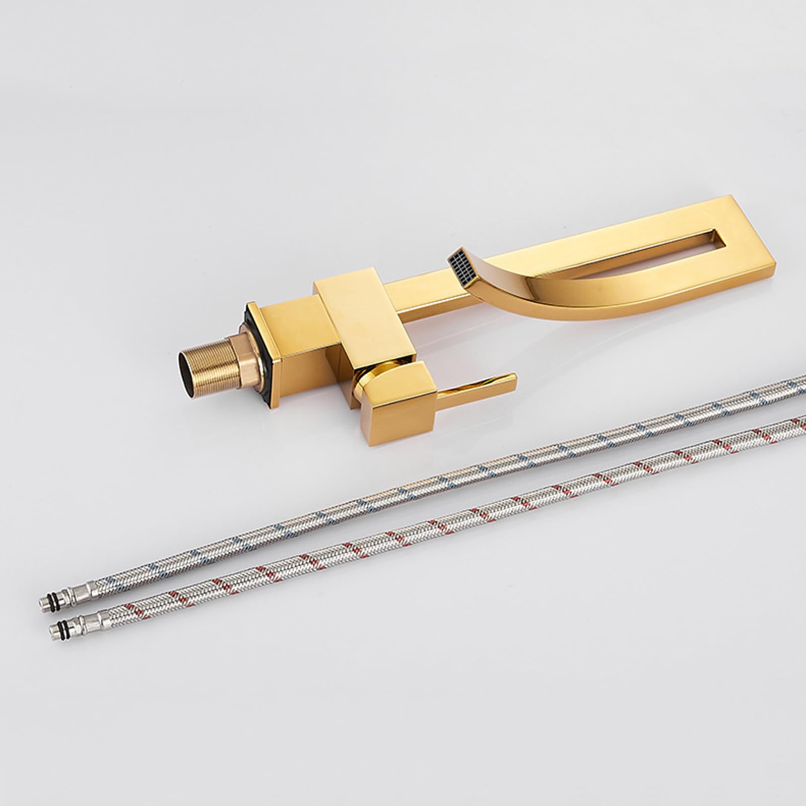 Grifo negro moderno del cuarto de baño de la cascada, grifo caliente caliente del mezclador del lavabo del labor con el cuerpo de latón sin plomo y la válvula de cerámica para el fregadero de la vanid