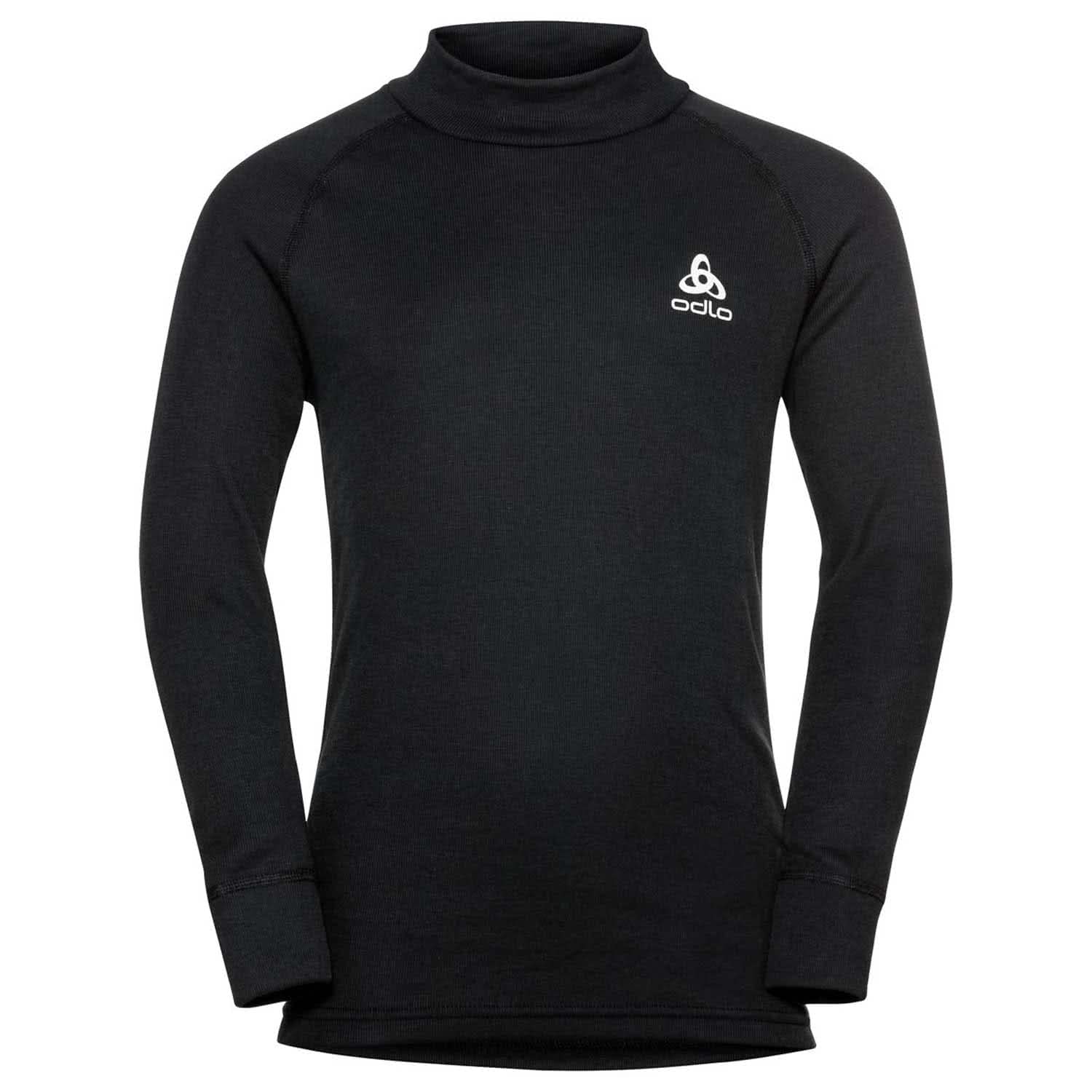 Odlo Unisex dziecięca bluza Bl Top Turtle Neck L/S Active Warm Eco Kids czarny czarny 152