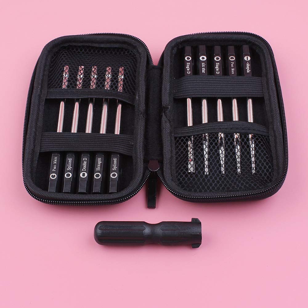 HAOHAO 10pcs multifunción Destornillador de Ajuste del carburador del Sistema de Herramienta del Kit Compatible with Stihl Husqvarna Poulan Craftsman 2 Tiempos Pieza del Motor
