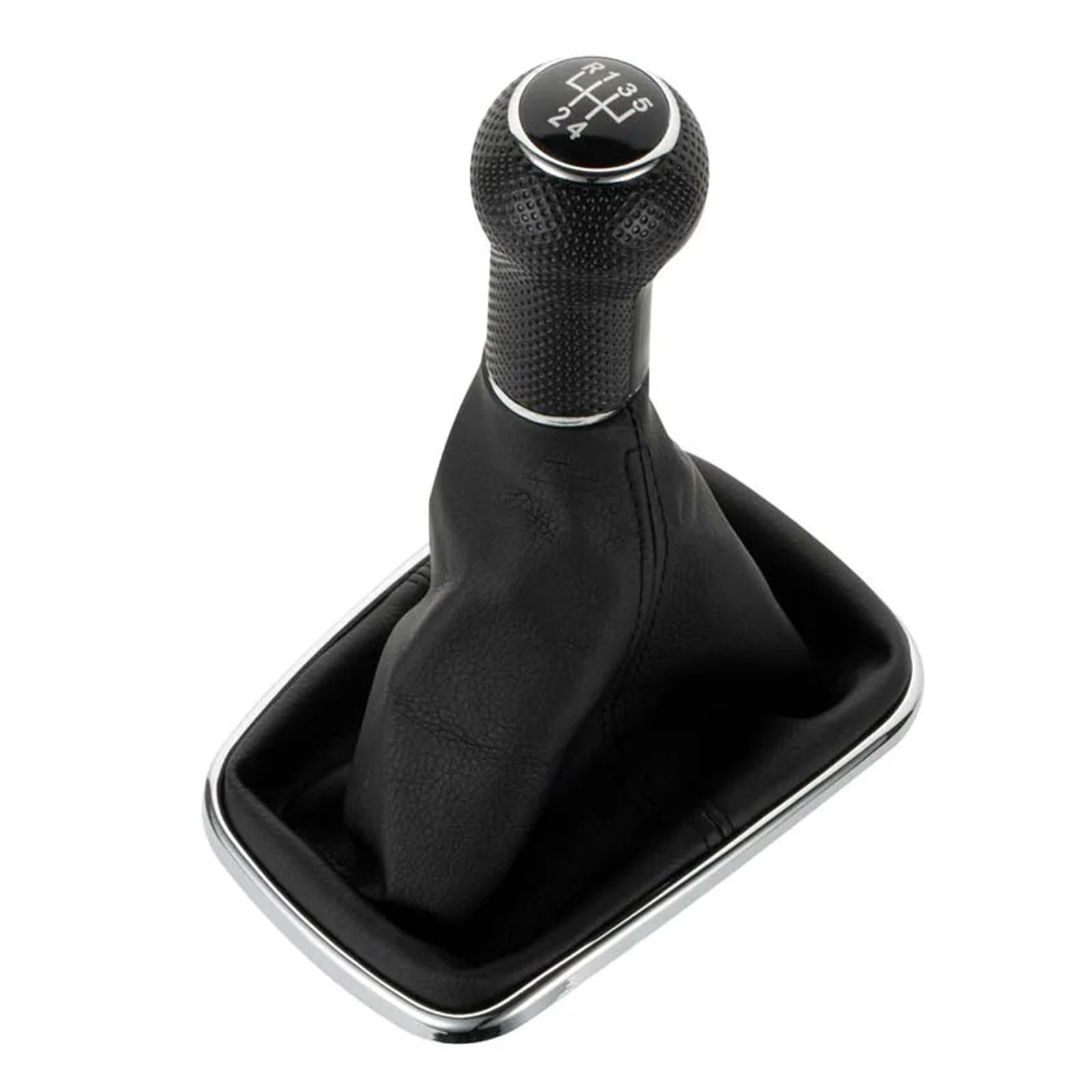 GLBLPEXELR Leather Gear Knob for VW for Golf for Bora for Jetta for GTI MK4 Interior Car 5/6 Speed 12mm Gear Shift Knob Lever Shifter Gaiter Boot