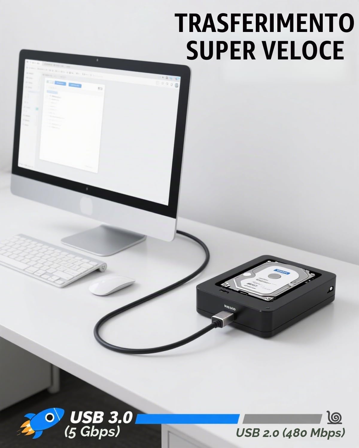 Cavo da USB a USB C, 15 m, cavo esteso USB 3.0 da 5 Gbps, cavo da USB A a tipo C, con 2 chip booster di segnale e cavo di alimentazione USB per MacBook, laptop, fotocamere, stampanti, scanner
