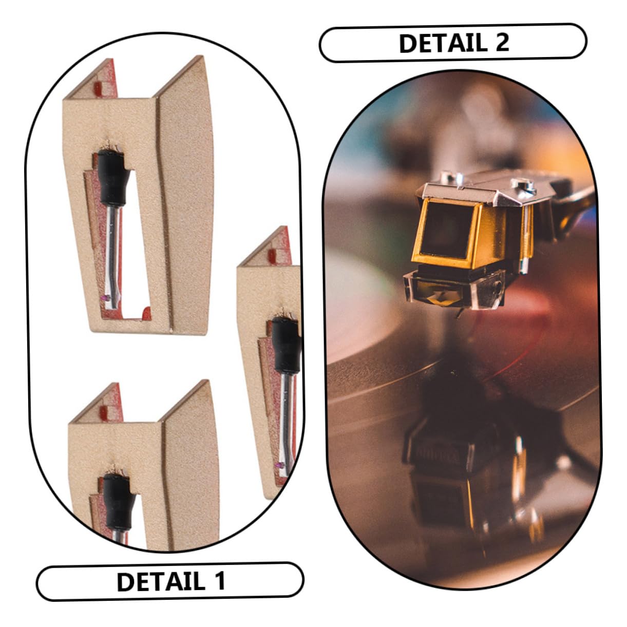 VANZACK 3Pcs Vinyl Turntable Needles Replacement for Record Player Lightweight Easy to Install Compatible with Various Models Sound Durable