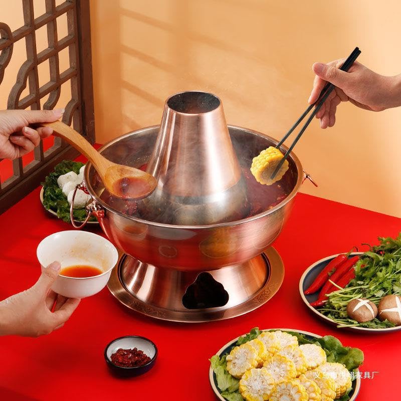 Olla Caliente Tradicional de Acero Inoxidable 34cm miniatura 3