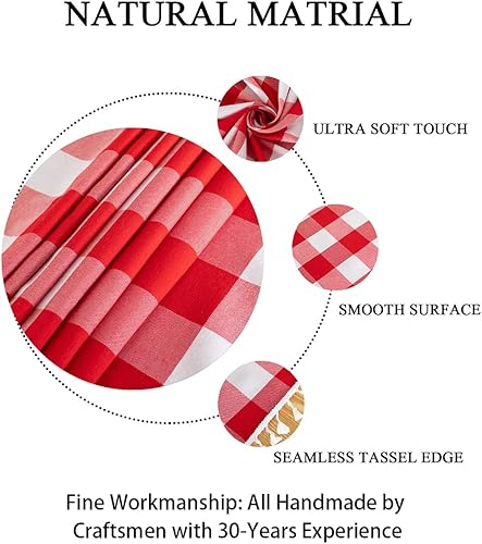 Miniatura 80 de Camino de mesa a cuadros de búfalo de 13 x 72 pulgadas, camino de mesa de Navidad a cuadros rojos y negros, camino de mesa a cuadros para cenas