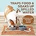 Soggy Doggy Slopmat - Caramel Brown/Oatmeal Bone - 18” x 24″ - Water Absorbing Door Mat for Muddy Paws and Food/Water Bowls - Microfiber Chenille Small Doormat - Machine Washable