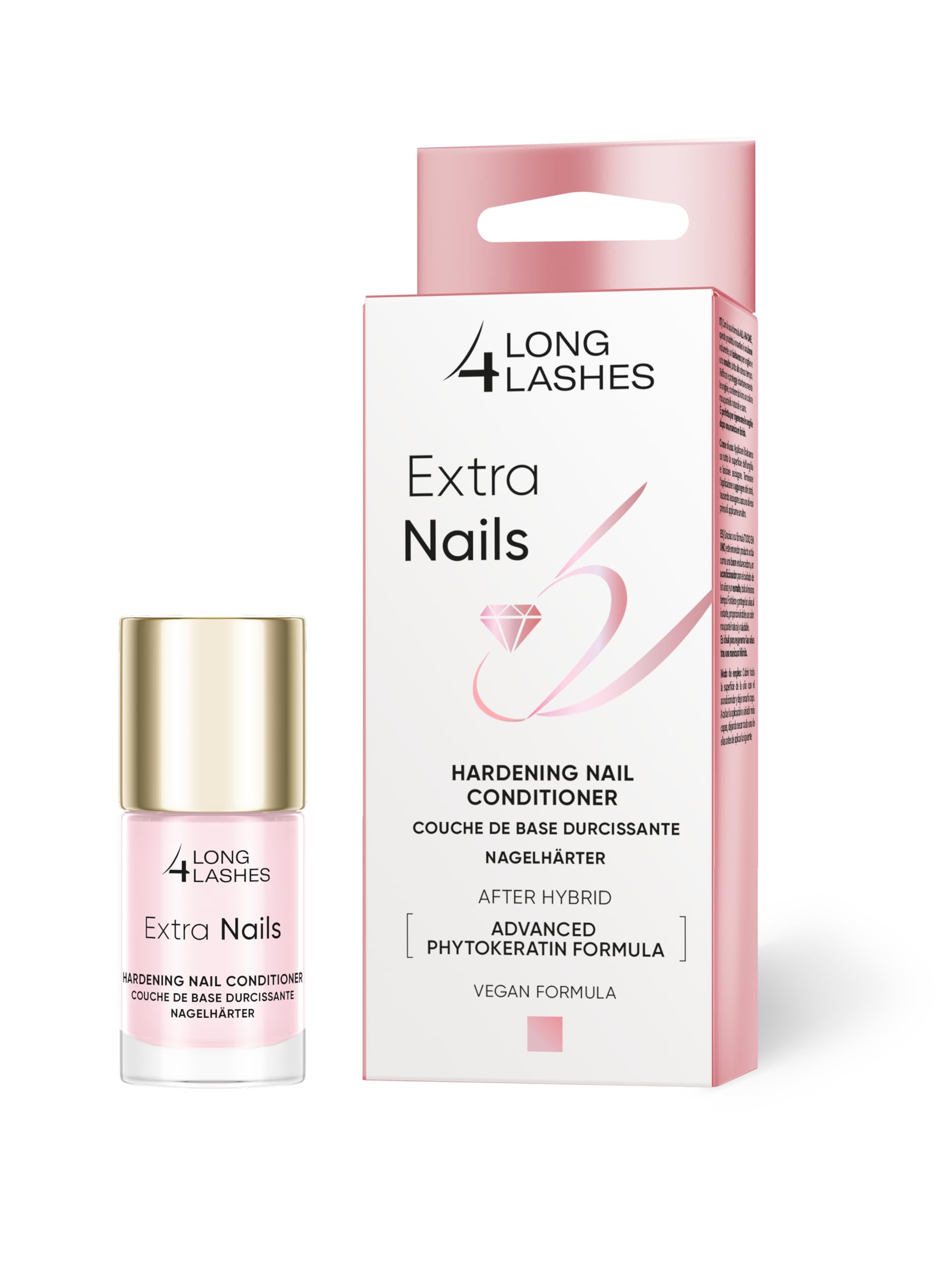 Long4Lashes Extra Nails utwardzacz do paznokci, 10 ml, wzmacniająca podstawa, utwardzacz do paznokci i lakier do paznokci, do regeneracji i manicure w domu