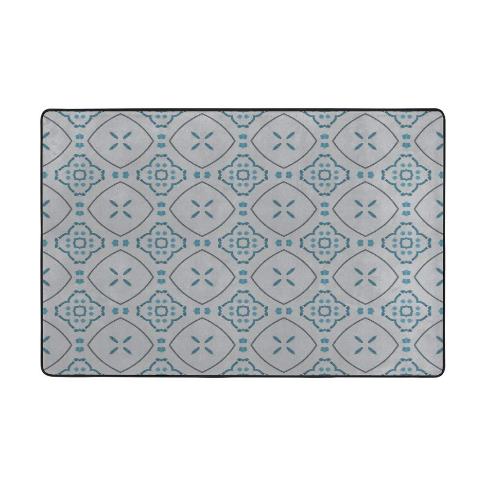 Tapis de sol lavable grand format à fleurs géométriques pour cuisine