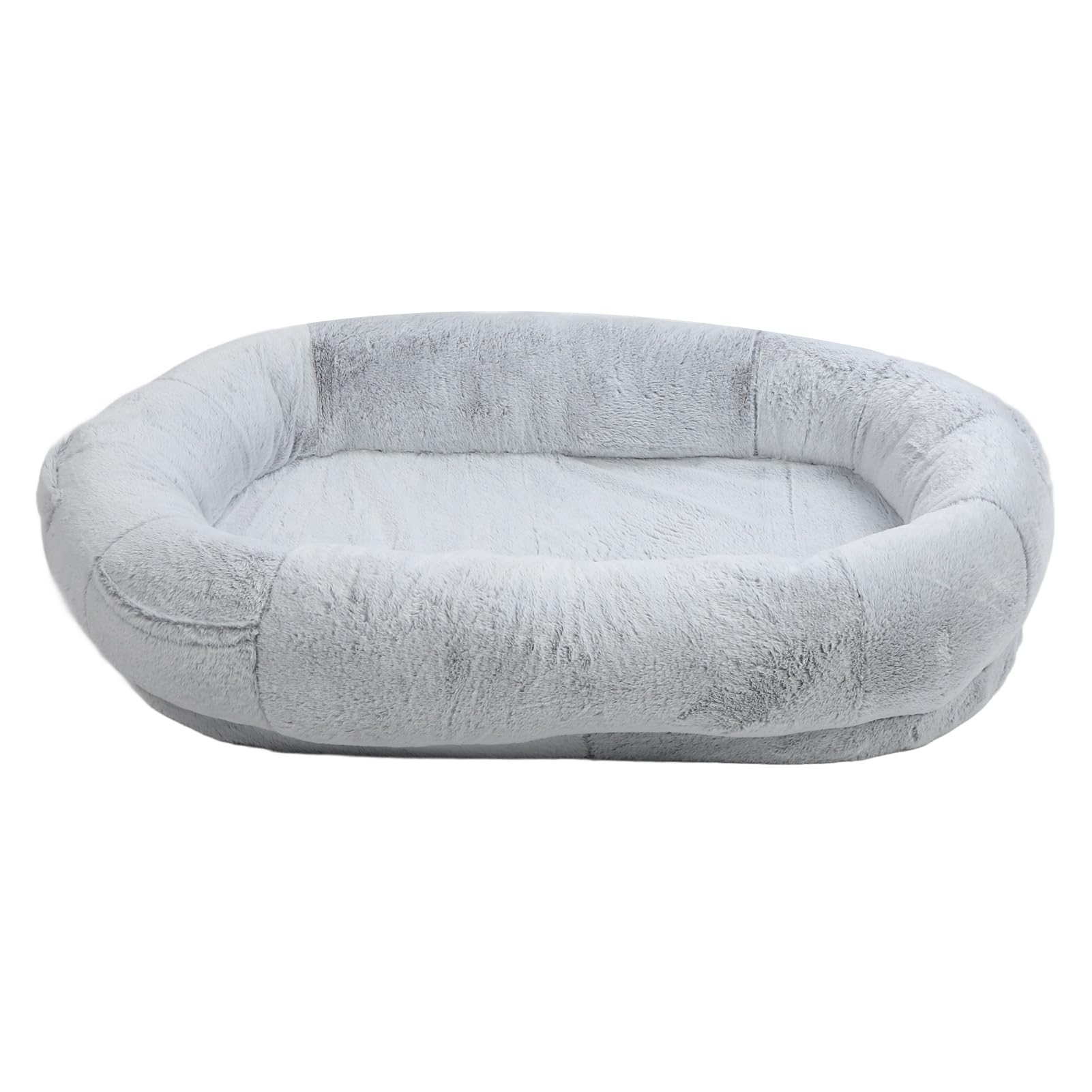 Cuccia per Cani Umani, Spaziosa Cuccia Ergonomica Extra Large per Cani in Memory Foam, Divano Ortopedico per con Fodera Lavabile Rimovibile, Tasca Portaoggetti e Fondo Antiscivolo per