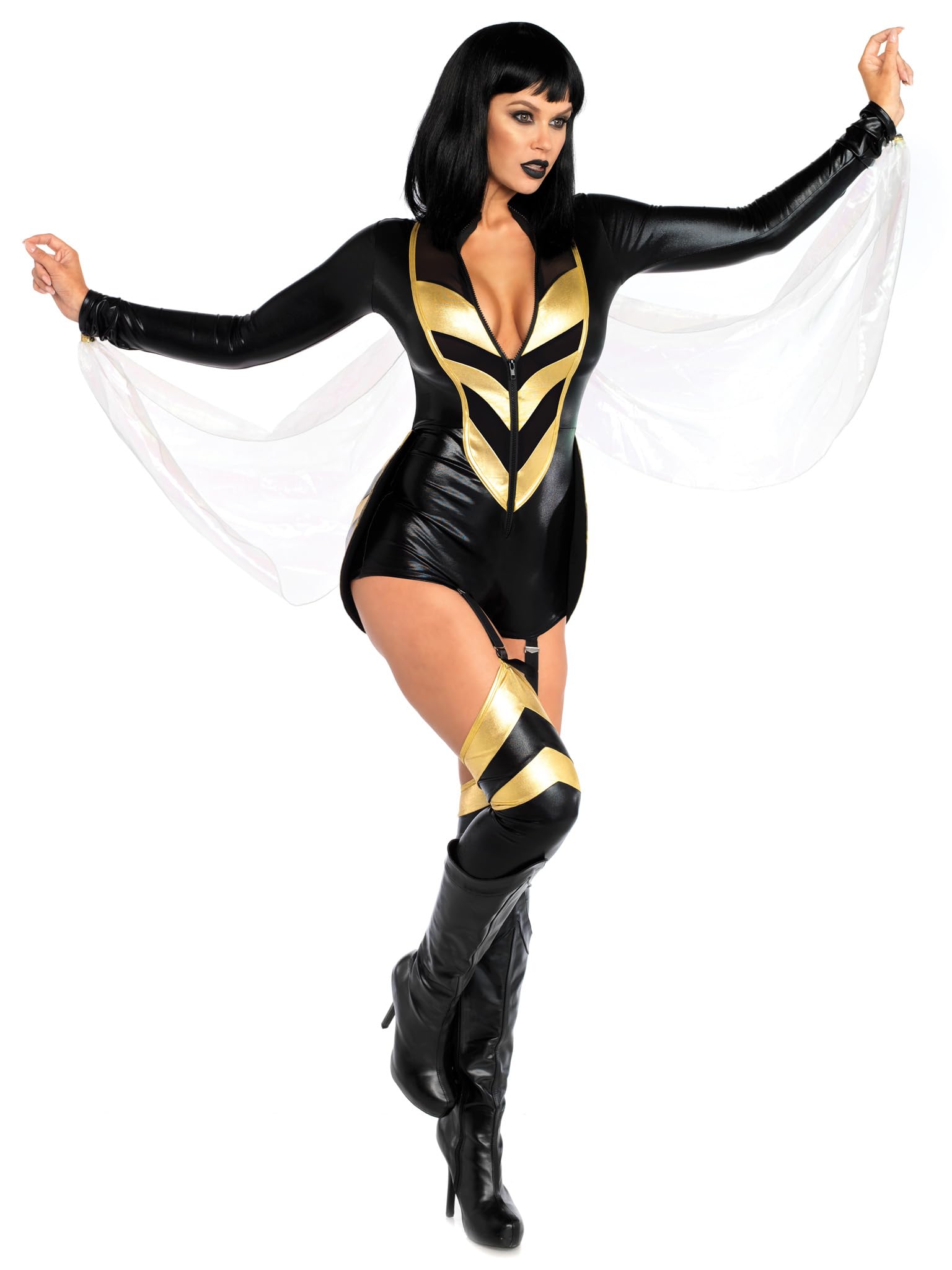 Leg Avenue Hornet Wasp Honey, Accesorios Mujer, Negro (Black, Gold), (Talla del Fabricante: SmallUk 6-8)
