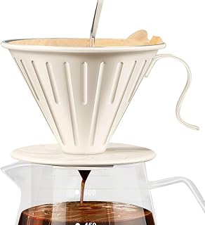 Dripper de café – de doble capa | Filtro de café | Taza de filtro de café de goteo | Embudo de goteo portátil reutilizable para preparar a mano para familias y uso doméstico