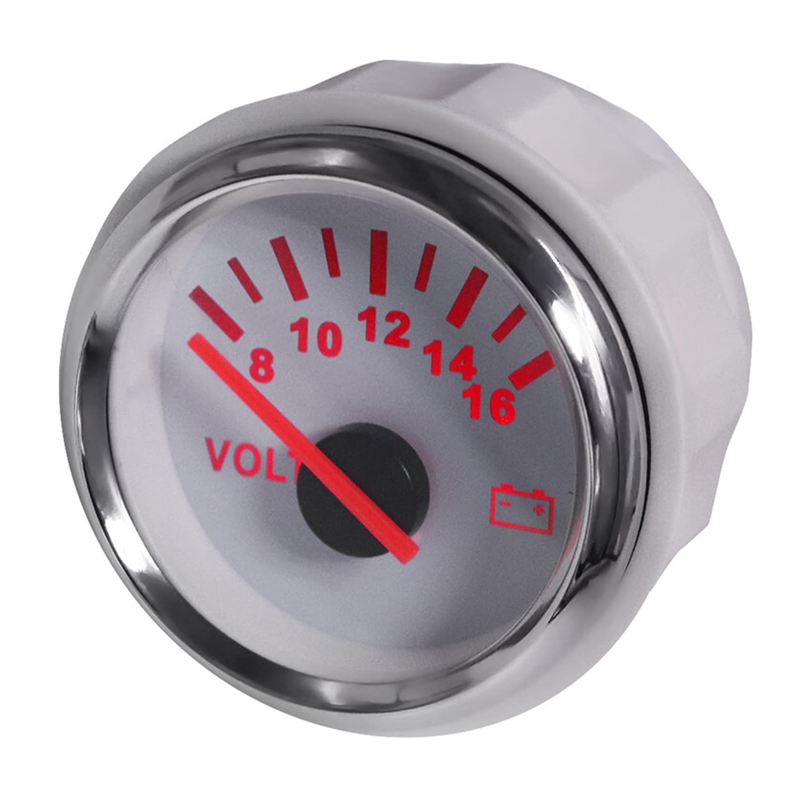 Instrumentación Voltímetro Marino de 52 mm 8-16/16-32 voltios para caravanas Barco de Coche Motocicleta Volt Medidor con retroiluminación roja 12V 24V (Color : BS)