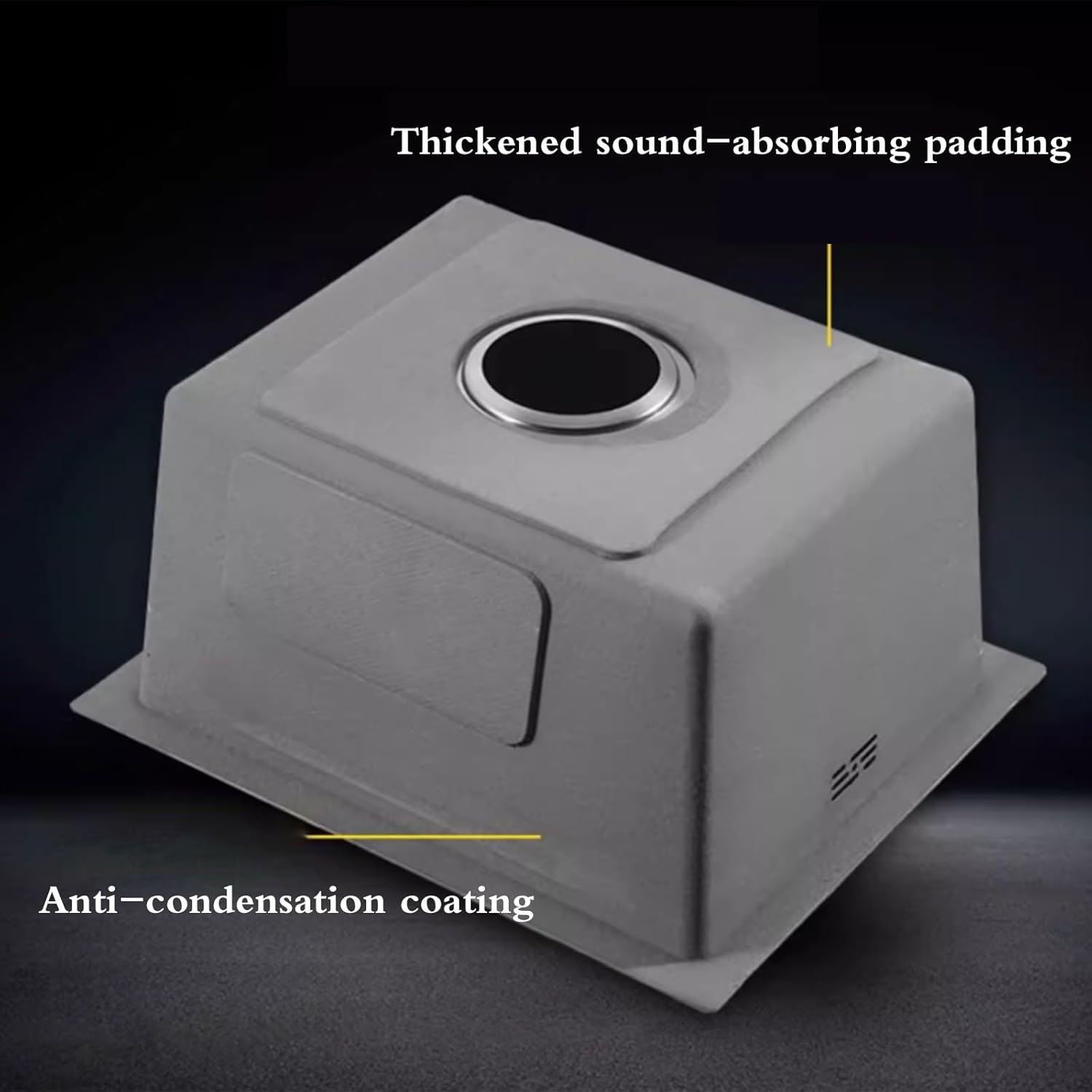 Undermount Stainless Steel Single Bowl Kitchen Compact Concealed with Cover Pull-Out Faucet for Bar Prep Laundry RV Small Space(38 * 30 21.5cm) (Black 25 * 40 * 21.5cm)