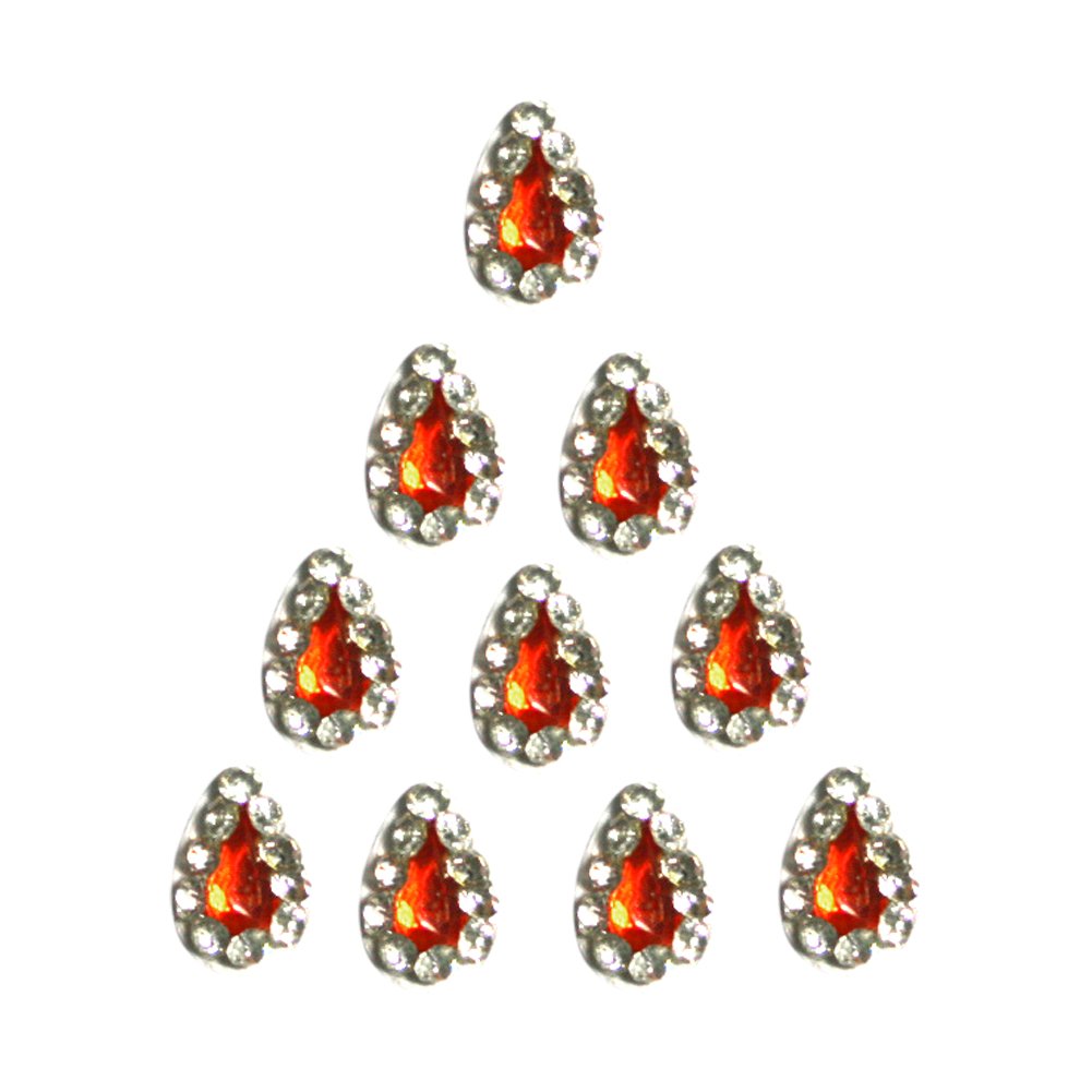 Orange Bindi Eye Corners & Face Jewellery Rhinestone Forehead Decorations Jewels