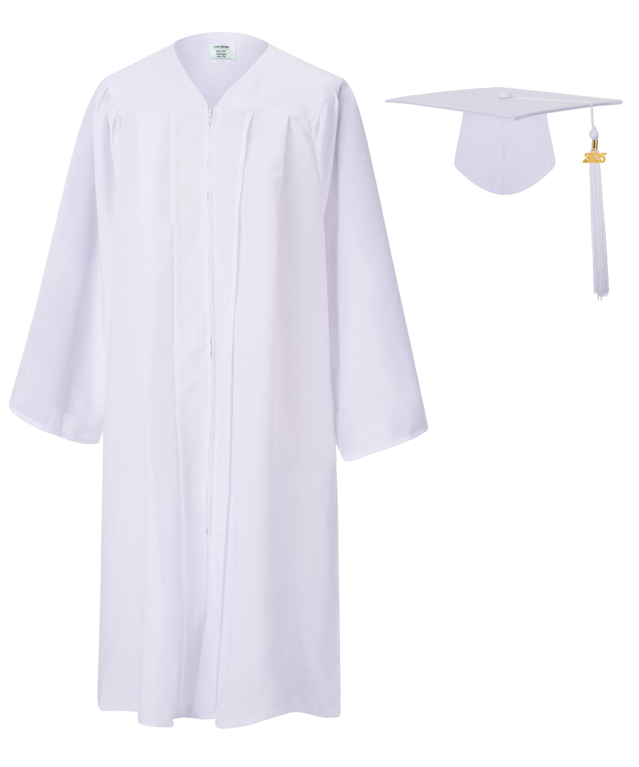 SAMDEEMI Unisex Adult Matte Graduation Gown Cap Tassel Set 2025 for High School and Bachelor 10 Colors