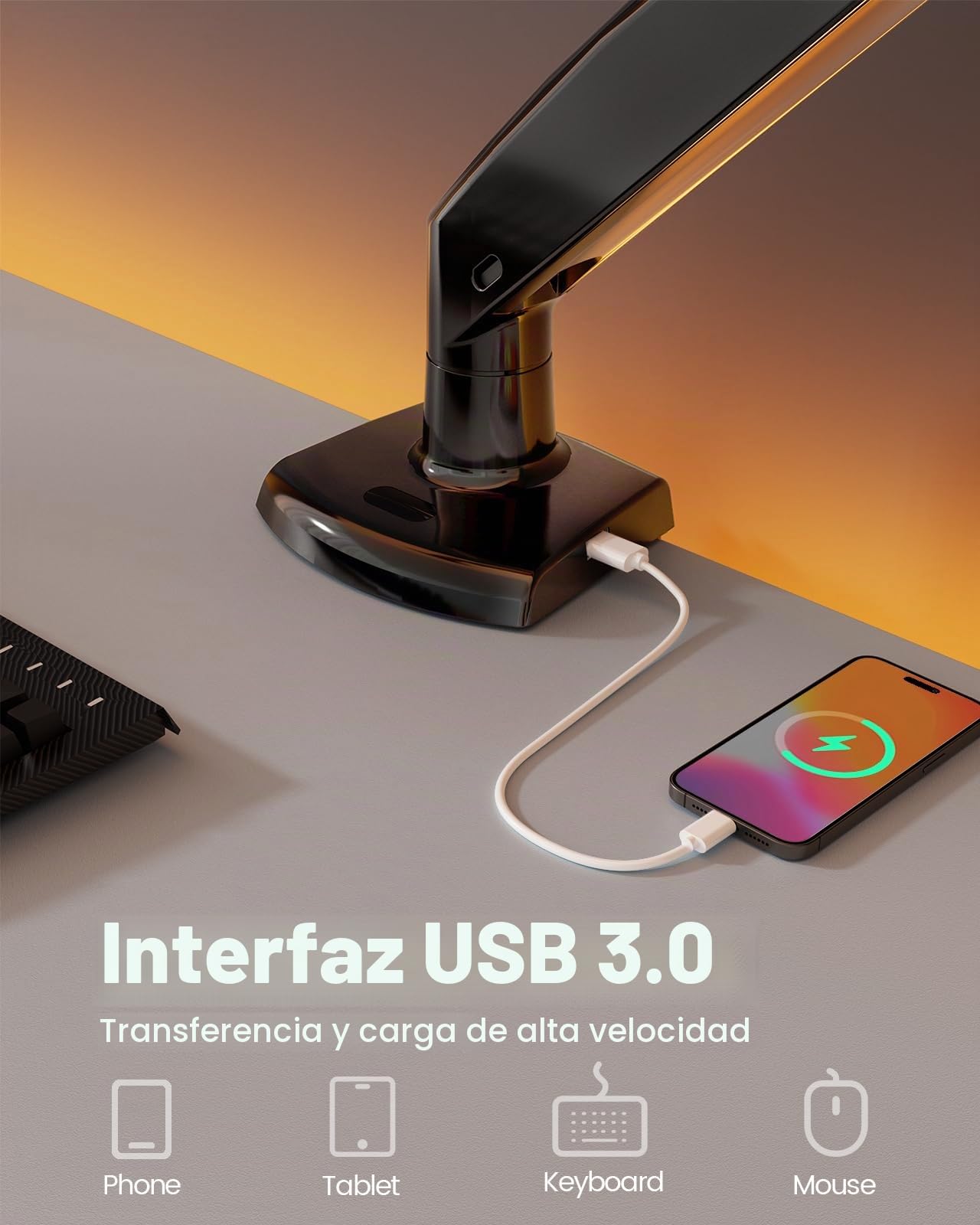 ErGear Soporte para monitores de 13 a 49 Pulgadas, Brazo de Monitor para Juegos de Alta Resistencia con Giro, inclinación y rotación para el hogar y la Oficina, soporta 12 kg, VESA 75 x 75 100 x 100