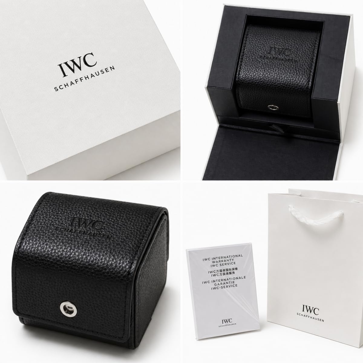 Custodia Orologio in Legno Massello Scatola Porta Orologio con Cuscinetto Soffice Apertura Sollevabile Bottone a Pressione per IWC Portugieser