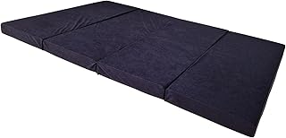 Natalia Spzoo breite Faltmatratze 180 x 120 x 8 cm Klappmatratze mit Schaumstoffkern & abnehmbarem Bezug klappbare Schlafmatte (0001 Schwarz)