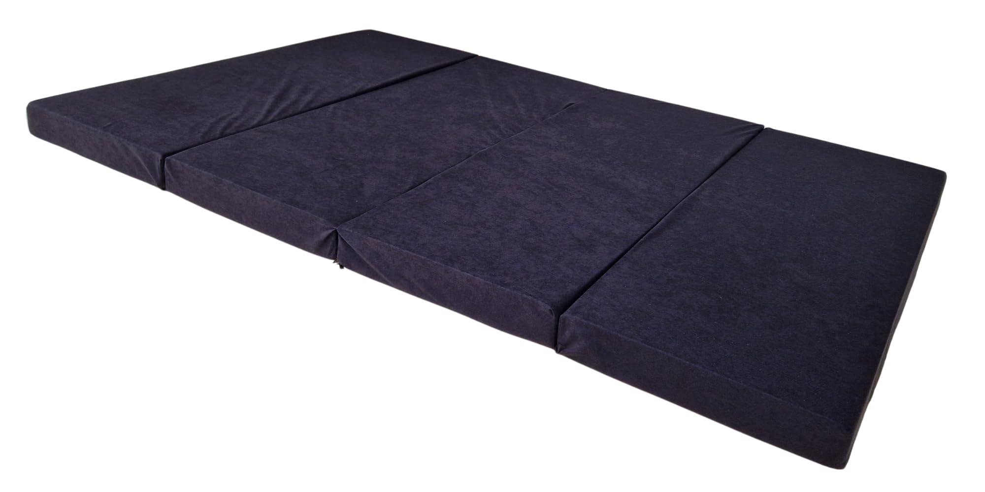 Natalia Spzoo breite Faltmatratze 180 x 120 x 8 cm Klappmatratze mit Schaumstoffkern & abnehmbarem Bezug klappbare Schlafmatte (0001 Schwarz)