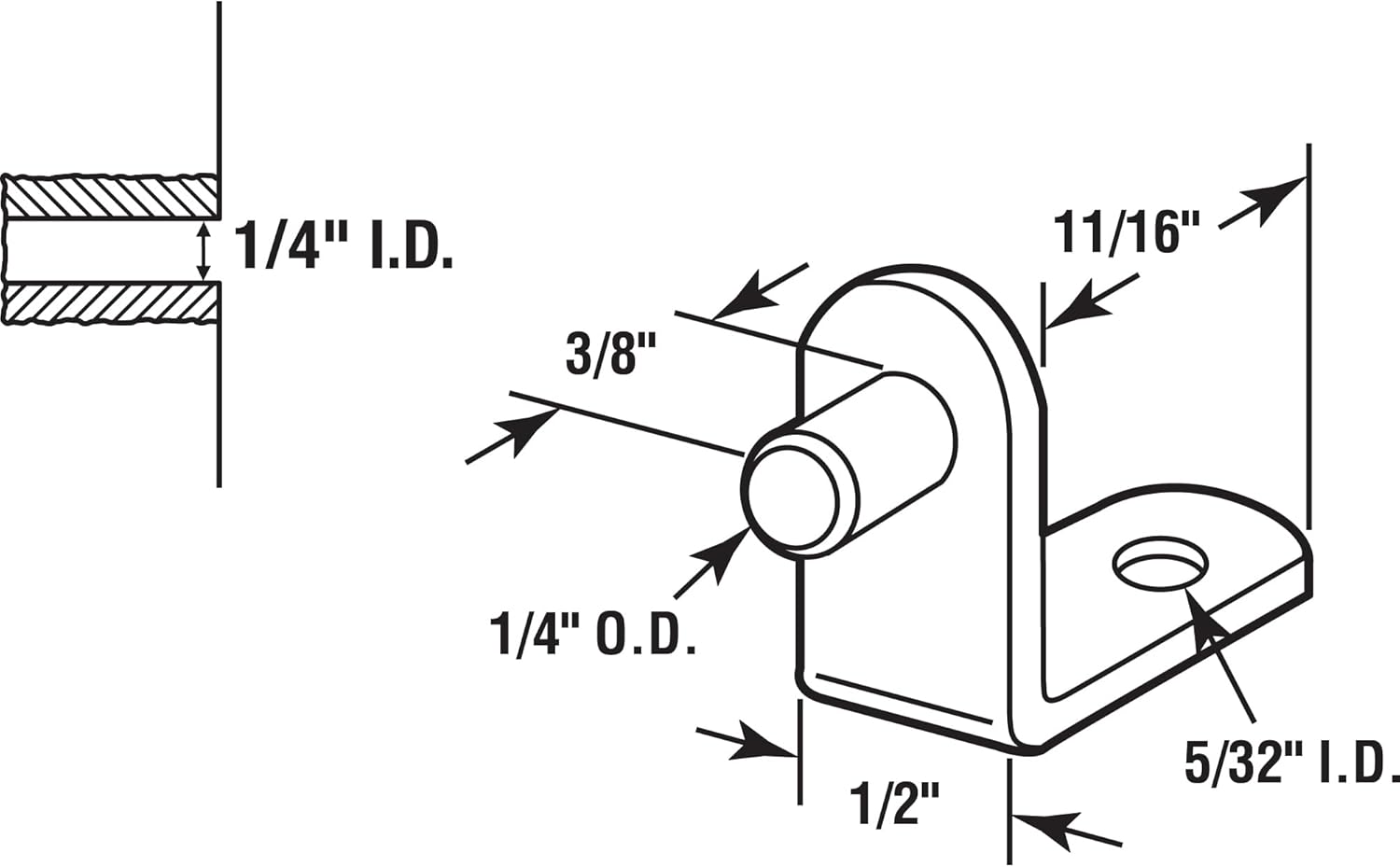 Prime-Line U 10168 Steel Shelf Support Peg, 1/4 Inch, Brass Plated (Pack of 8)
