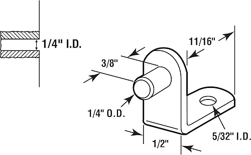 Miniatura 4 de Prime-Line U 10169 - Soporte de estante niquelado, 1/4 pulgadas, paquete de 8