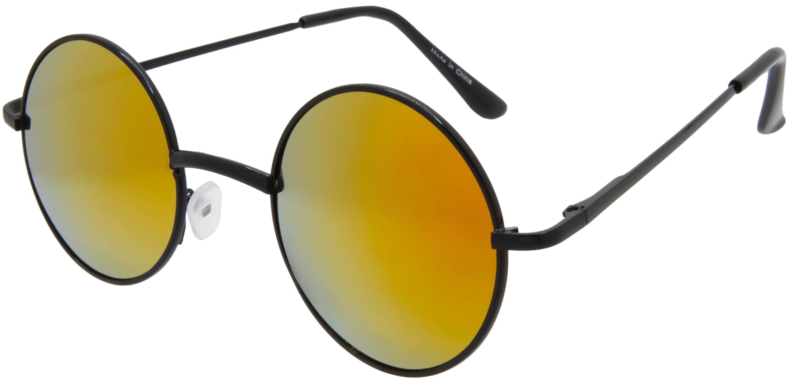 OWL Round Retro Small Circle Tint & Mirror Colored Lens 43-55 mm Sunglasses Metal