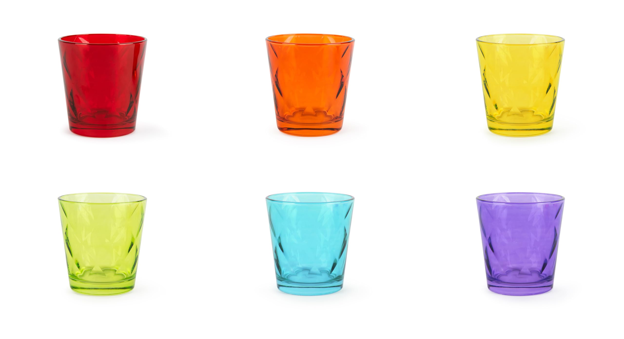 Verres à eau Excelsa Barcelone multicolores en verre résistant 245 ml