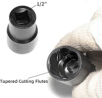 Vista 5 de Juego de llaves de tuerca de llanta, extractor de tuercas peladas con bloqueo de rueda, viejo oxidado, dañado, perno de emergencia, quitar