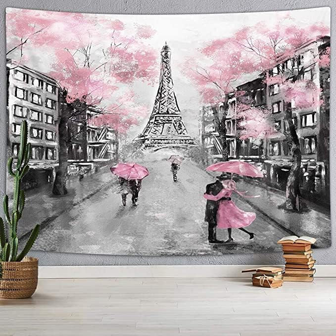 Drgilau-Tapestry-Wall-Hanging-Pink-Eiffel-Tower-Art