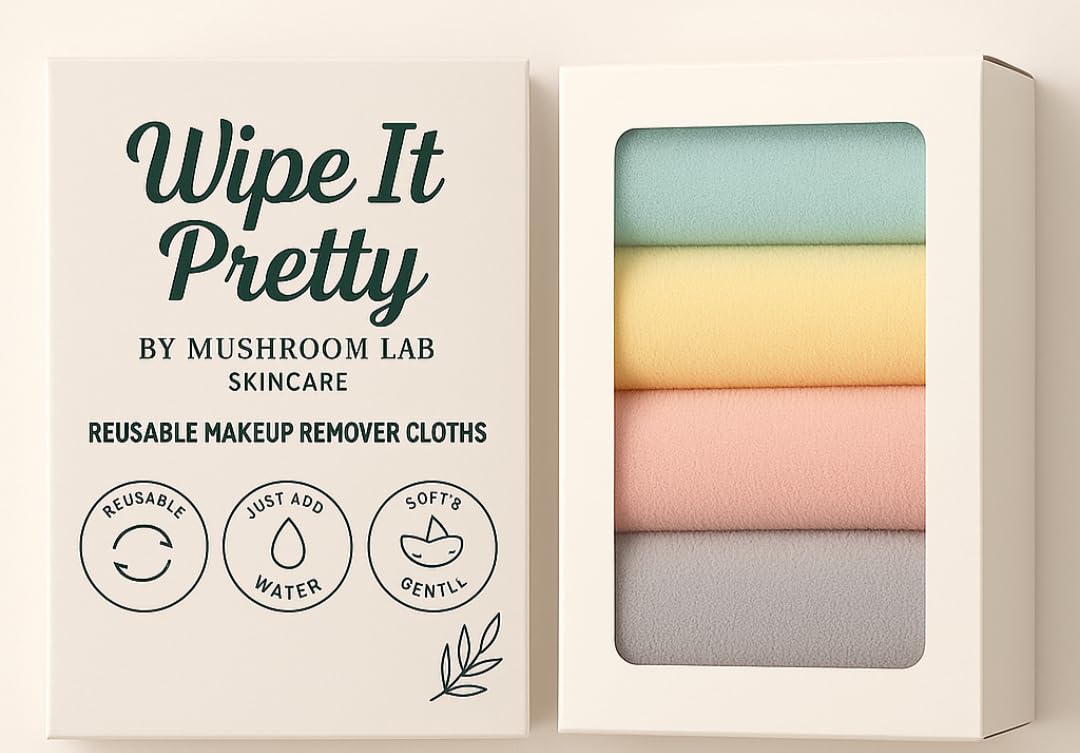 Reusable Makeup Remover Cloths (4 Pack), Microfibre Face Cloths Remove Makeup With Just Water, Eco Friendly