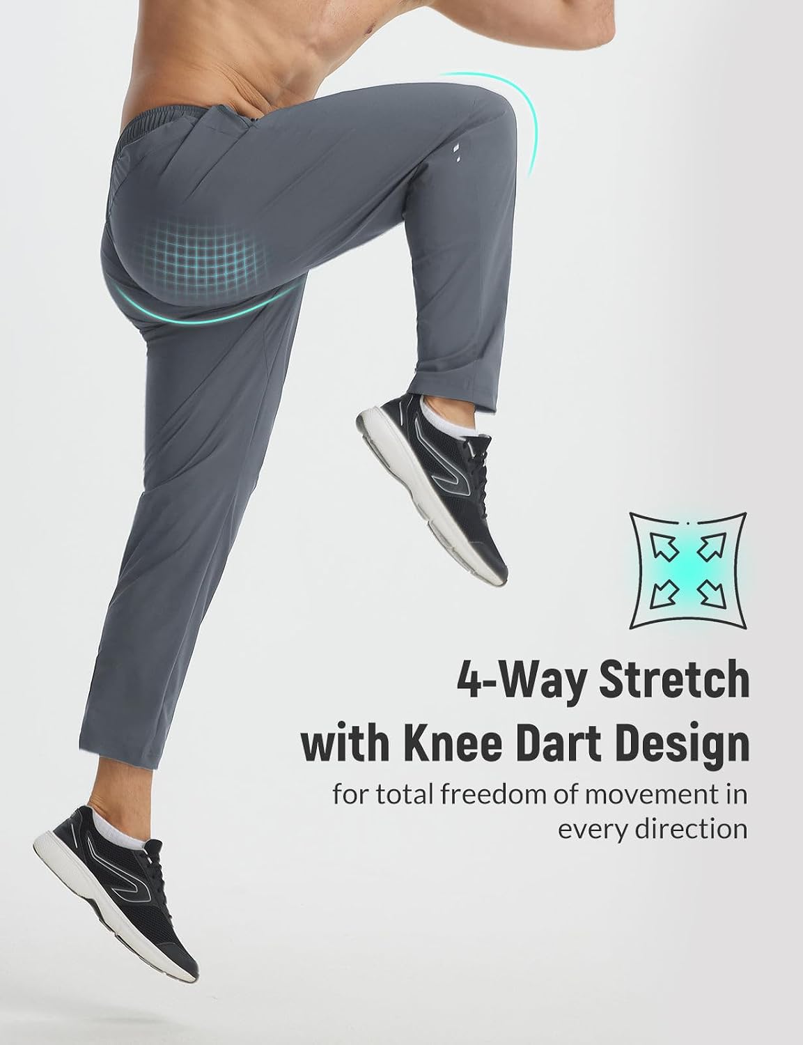 baleaf Men's Joggers Pants with Zipper Pockets Running Pants Men Lightweight UPF50+ Tapered Sweatpants Athletic Track Workout