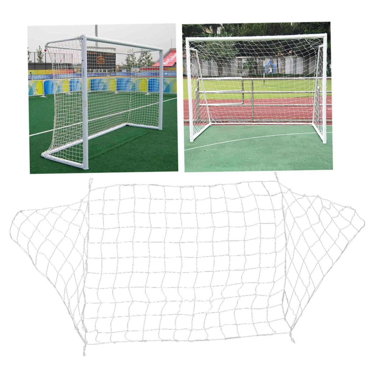 Red de Portería de Fútbol PE, 2 Piezas, Blanco para Entrenamiento