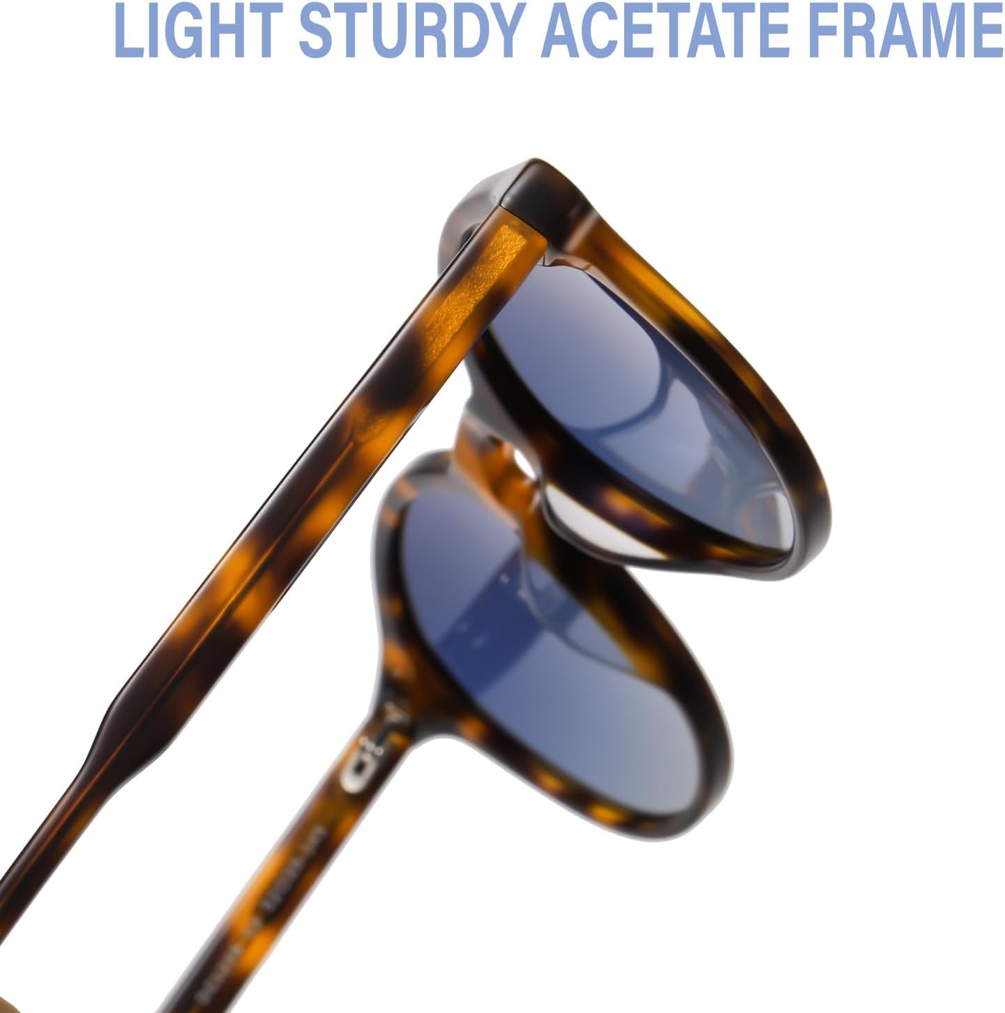 DUCO Men Sunglasses Polarized UV Protection Safety Mens Sun Glasses Cute Round TAC lenses Shades Acetate Frame DC1258 - Image 4