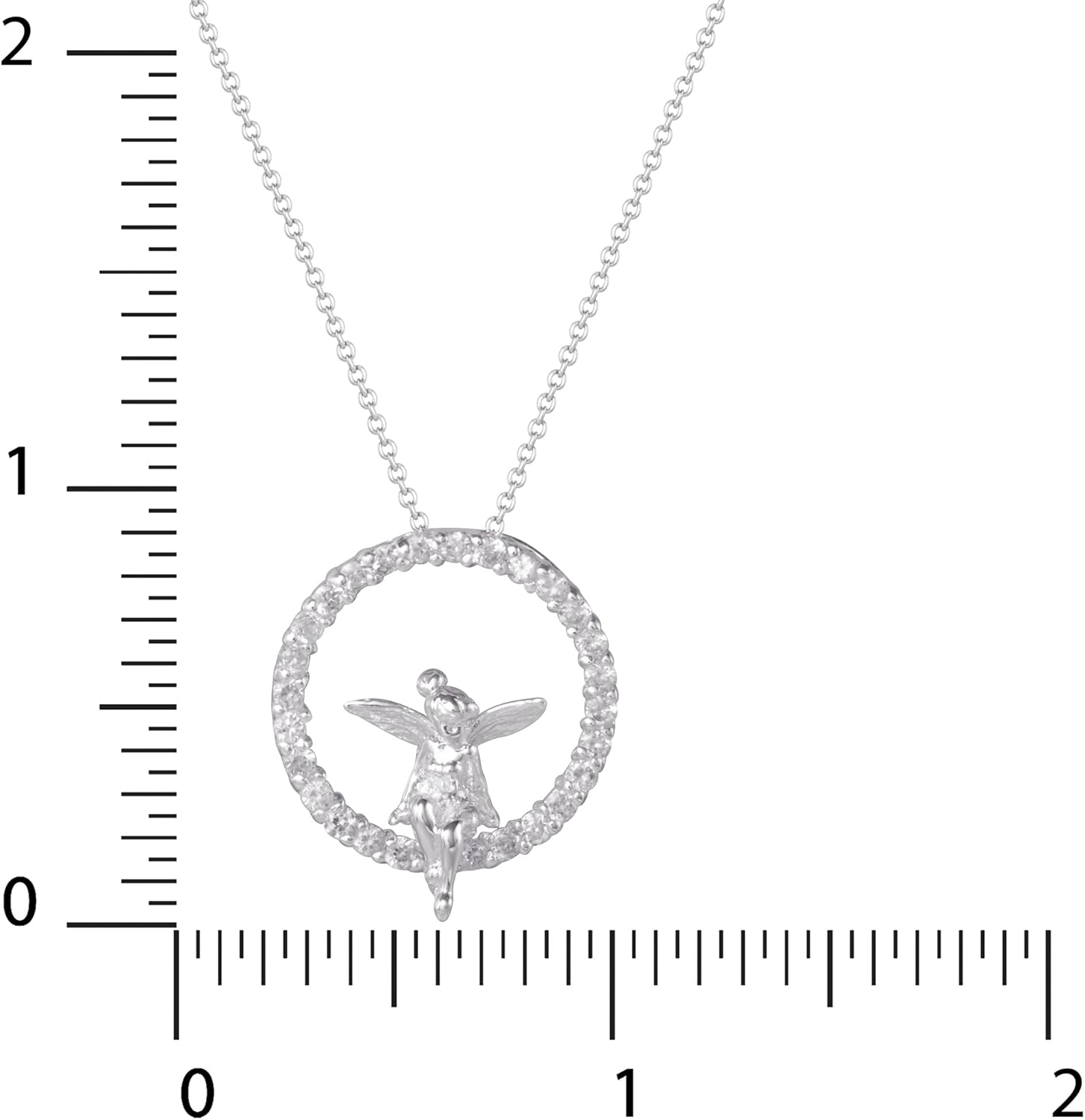 Disney Tinkerbell Silver Plated Shaker Pendant Necklace, 18" + 2" Extender, Officially Licensed : Clothing, Shoes & Jewelry