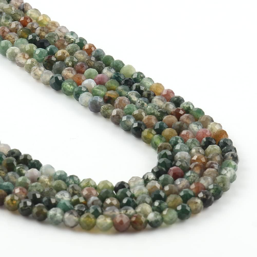 Song Xi 90pcs 4mm Natural Indian Agate Gemstone Beads Faceted Round Loose Stone Beads for Jewelry Making (1 Strand) - Image 7