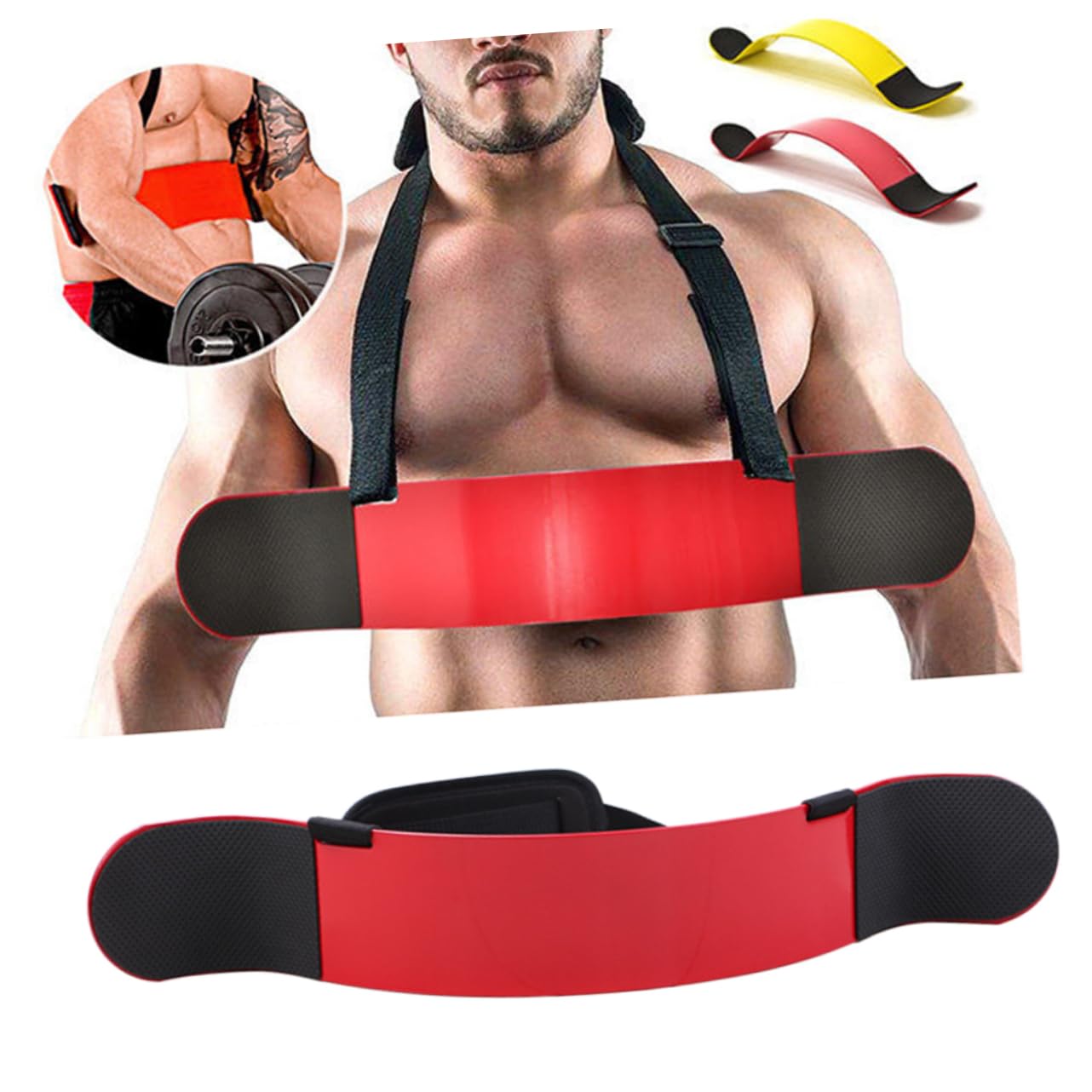Tablero de Entrenamiento de Bíceps Rojo en Placa de Acero | Aislador Muscular para Deportistas, Aleación de Aluminio y Soporte de Alta Densidad, Uso en Casa