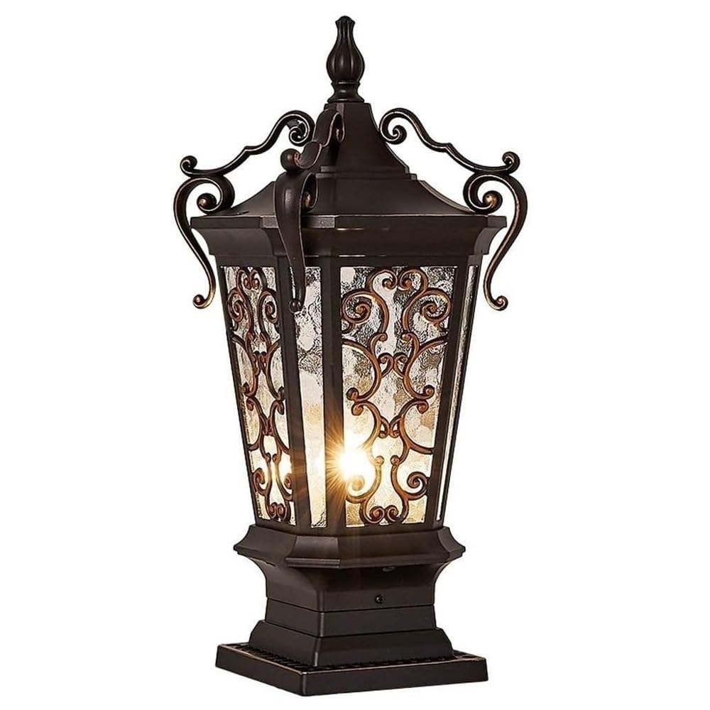 Lampadaire extérieur de 50 cm étanche avec abat-jour en verre pour jardin