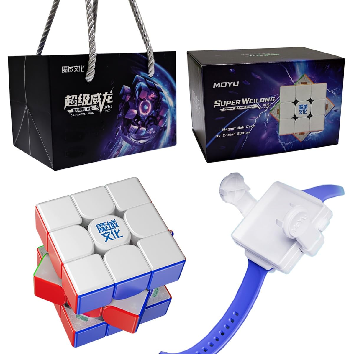 Oostifun MoYu Super WeiLong 3x3 Cube 8M Ball Core UV Coated 3x3x3 Speed Magic Puzzle Cube Spring M Cube Stickerless