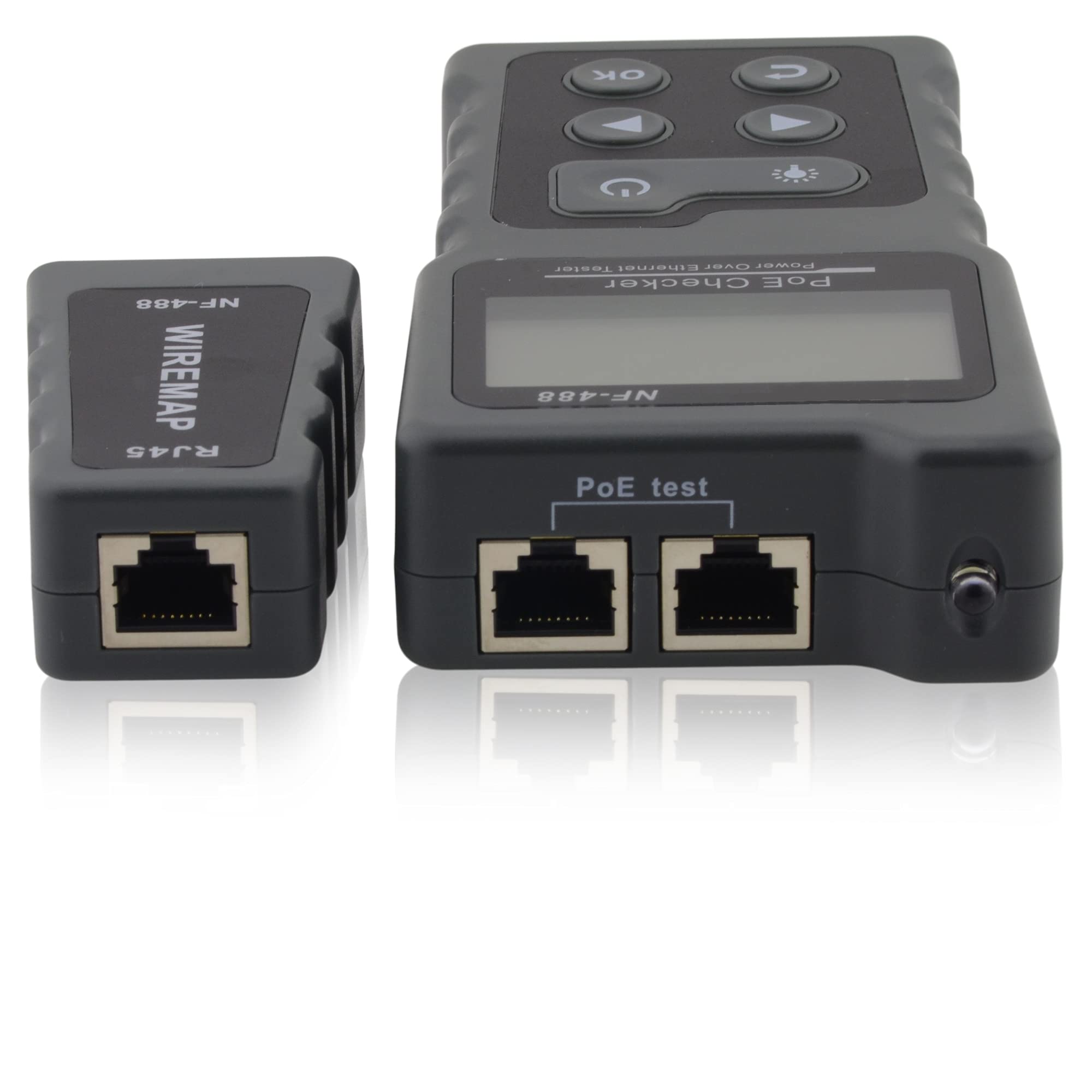 Netzwerktester Power of Eternet PoE Tester, Inline-PoE-Spannungs- und Stromtester mit Kabeltester Verkabelung Prüfer RJ45 Patchkabel