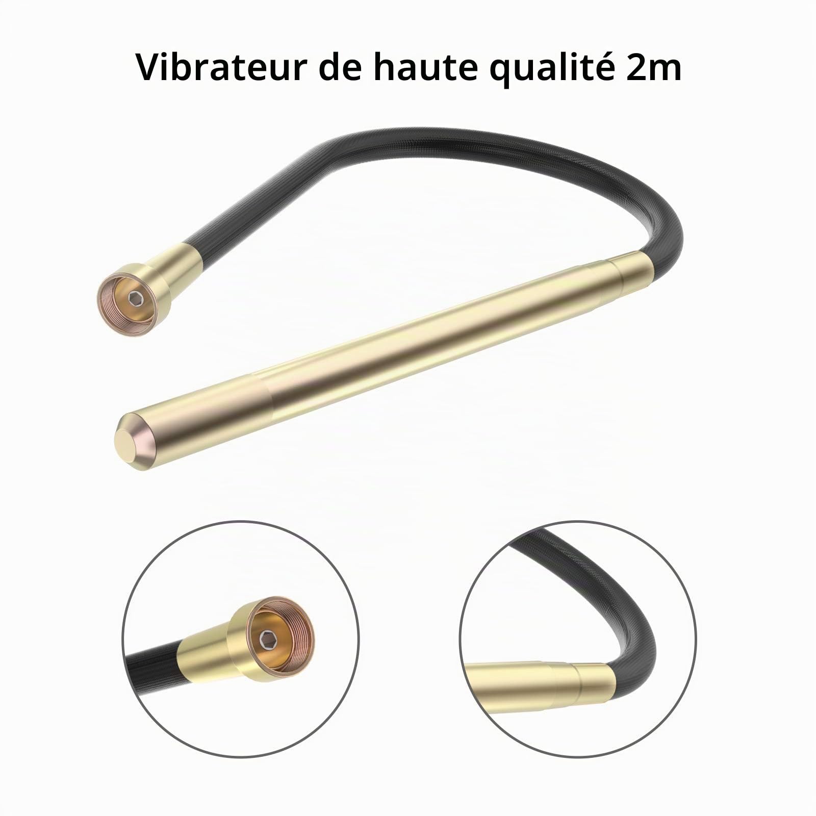 IMAYCC Vibrateur en Béton 1300W, Vibrateur de Construction électrique 4300 tr/min, Longueur de Cuivre Tige Vibrante 2M, Diamètre de l'arbre de Vibration 35mm，pour Tunnels,Routes, Ponts, Maison