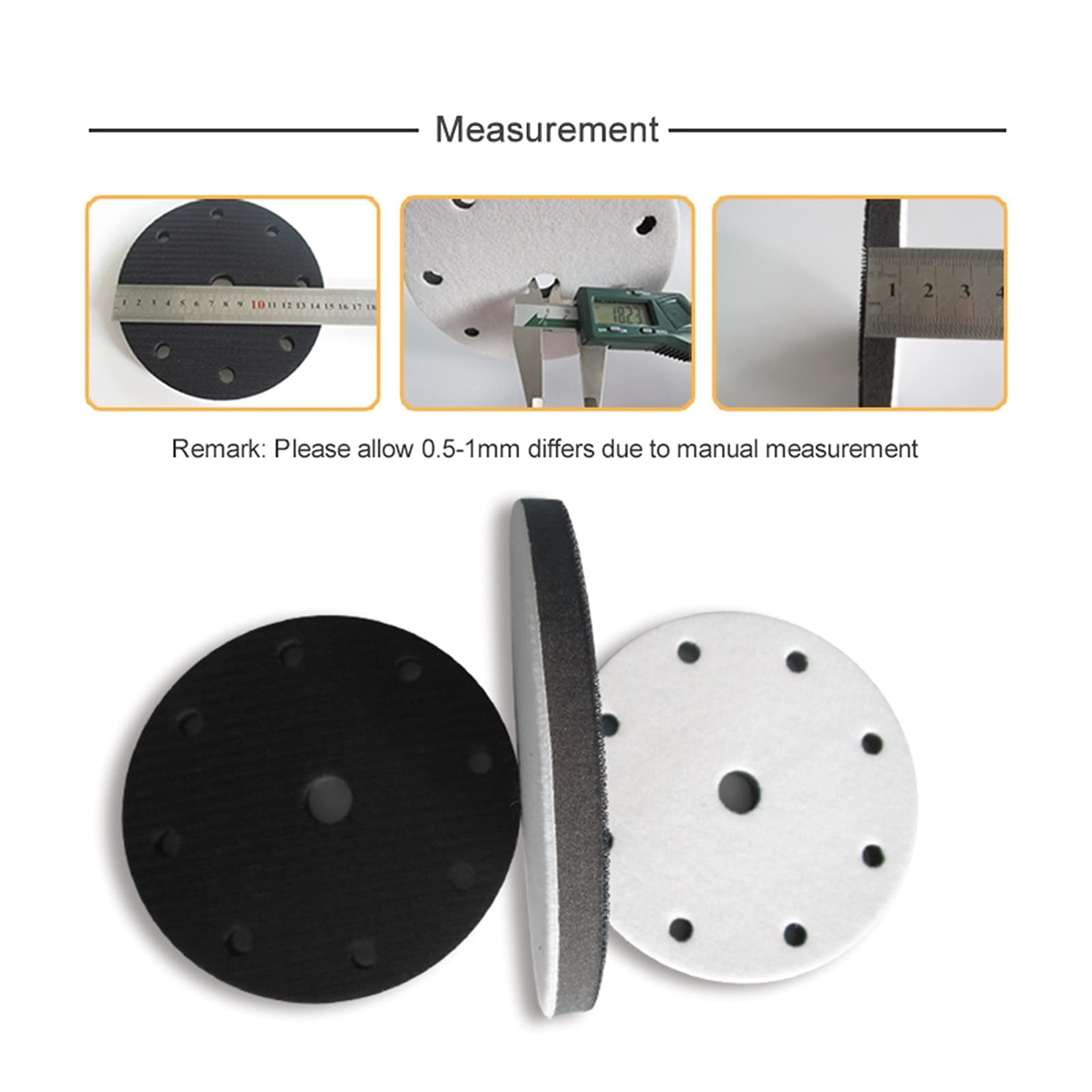 Cepillo de esponja de lija lijado Interfaz suave almohadilla de interfaz de 6 pulgadas de 9 pulgadas de 150 mm de húmedo y bucle de gancho y protección contra la protección de las piezas de la herrami